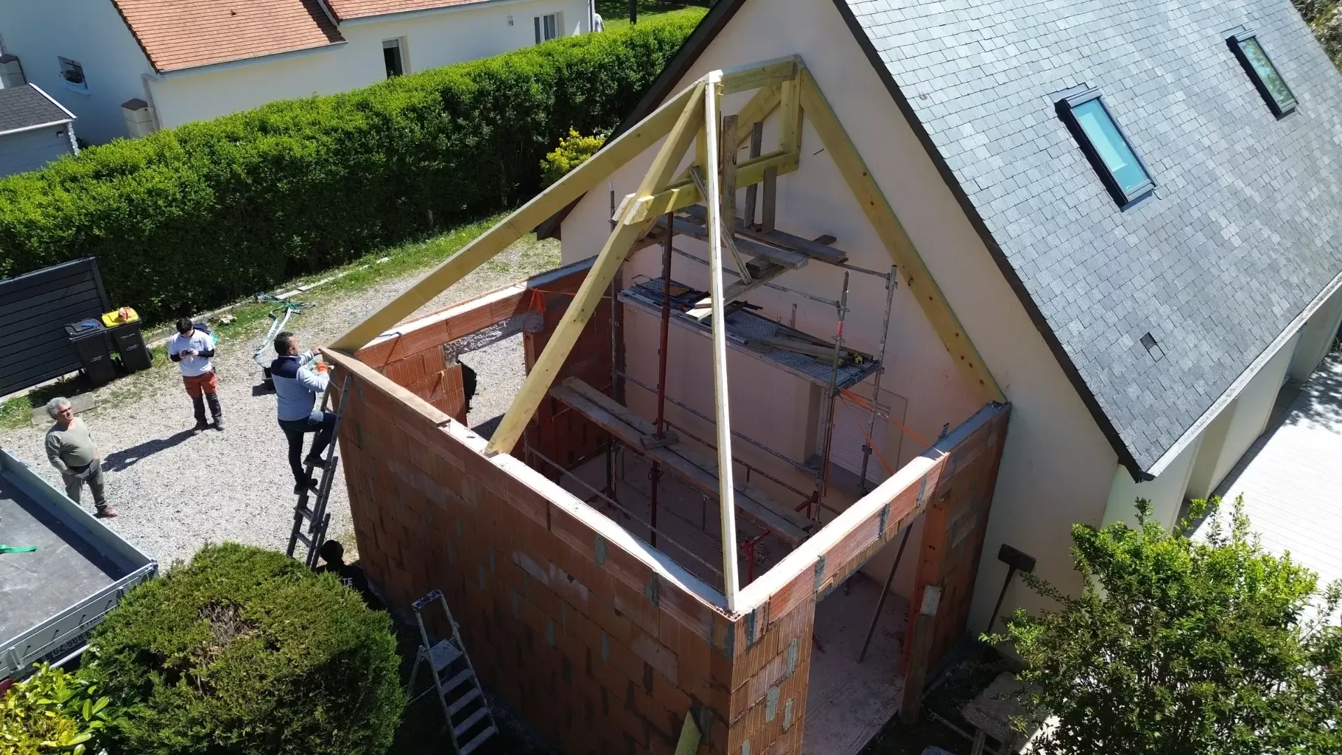 Charpente de l’extension, détail d’assemblage